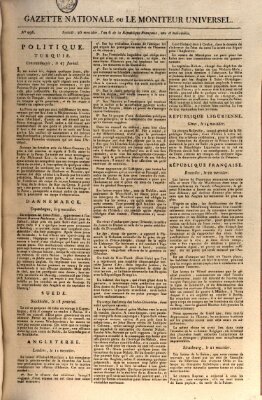 Gazette nationale, ou le moniteur universel (Le moniteur universel) Samstag 14. Juli 1798