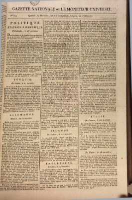 Gazette nationale, ou le moniteur universel (Le moniteur universel) Mittwoch 1. August 1798