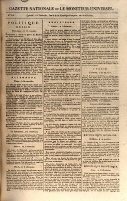 Gazette nationale, ou le moniteur universel (Le moniteur universel) Donnerstag 2. August 1798