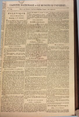 Gazette nationale, ou le moniteur universel (Le moniteur universel) Donnerstag 9. August 1798