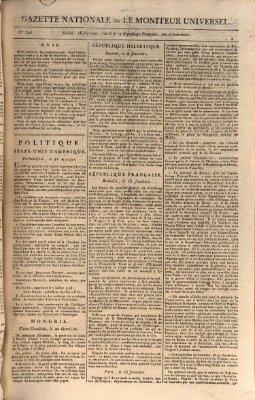 Gazette nationale, ou le moniteur universel (Le moniteur universel) Sonntag 2. September 1798