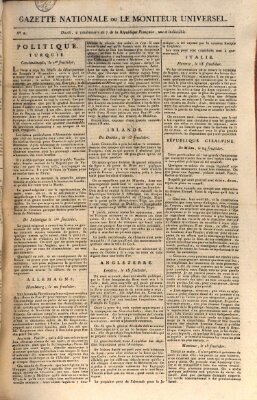 Gazette nationale, ou le moniteur universel (Le moniteur universel) Sonntag 23. September 1798