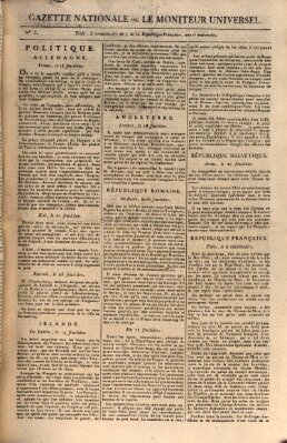 Gazette nationale, ou le moniteur universel (Le moniteur universel) Montag 24. September 1798