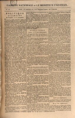 Gazette nationale, ou le moniteur universel (Le moniteur universel) Sonntag 7. Oktober 1798