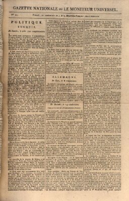 Gazette nationale, ou le moniteur universel (Le moniteur universel) Freitag 12. Oktober 1798