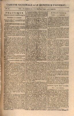 Gazette nationale, ou le moniteur universel (Le moniteur universel) Sonntag 14. Oktober 1798