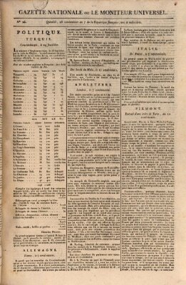 Gazette nationale, ou le moniteur universel (Le moniteur universel) Dienstag 16. Oktober 1798