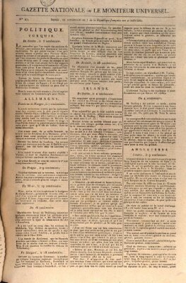 Gazette nationale, ou le moniteur universel (Le moniteur universel) Donnerstag 18. Oktober 1798