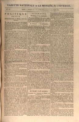 Gazette nationale, ou le moniteur universel (Le moniteur universel) Sonntag 28. Oktober 1798