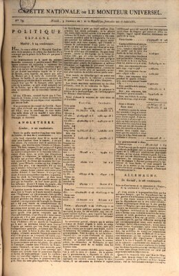 Gazette nationale, ou le moniteur universel (Le moniteur universel) Dienstag 30. Oktober 1798