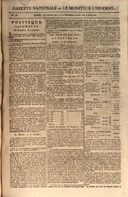 Gazette nationale, ou le moniteur universel (Le moniteur universel) Montag 5. November 1798