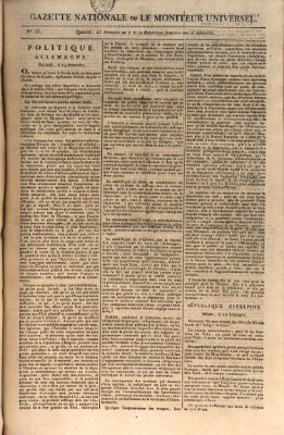 Gazette nationale, ou le moniteur universel (Le moniteur universel) Donnerstag 15. November 1798