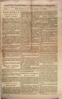 Gazette nationale, ou le moniteur universel (Le moniteur universel) Sonntag 15. September 1799