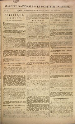 Gazette nationale, ou le moniteur universel (Le moniteur universel) Samstag 5. Oktober 1799