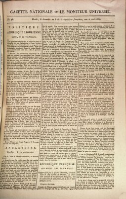 Gazette nationale, ou le moniteur universel (Le moniteur universel) Dienstag 29. Oktober 1799