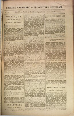 Gazette nationale, ou le moniteur universel (Le moniteur universel) Montag 4. November 1799