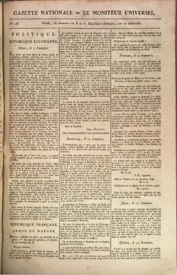 Gazette nationale, ou le moniteur universel (Le moniteur universel) Freitag 8. November 1799