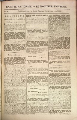 Gazette nationale, ou le moniteur universel (Le moniteur universel) Samstag 9. November 1799