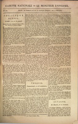 Gazette nationale, ou le moniteur universel (Le moniteur universel) Mittwoch 20. November 1799