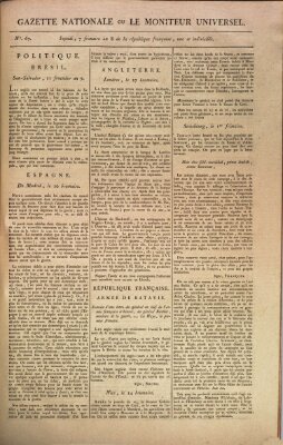 Gazette nationale, ou le moniteur universel (Le moniteur universel) Mittwoch 27. November 1799