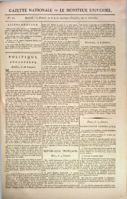 Gazette nationale, ou le moniteur universel (Le moniteur universel) Mittwoch 4. Dezember 1799