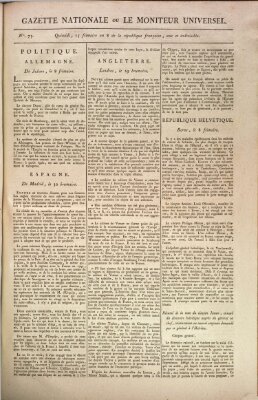 Gazette nationale, ou le moniteur universel (Le moniteur universel) Donnerstag 5. Dezember 1799