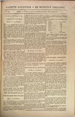 Gazette nationale, ou le moniteur universel (Le moniteur universel) Samstag 7. Dezember 1799