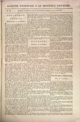 Gazette nationale, ou le moniteur universel (Le moniteur universel) Samstag 14. Dezember 1799