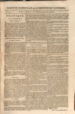 Gazette nationale, ou le moniteur universel (Le moniteur universel) Samstag 9. Februar 1799