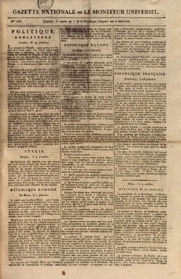 Gazette nationale, ou le moniteur universel (Le moniteur universel) Samstag 23. Februar 1799