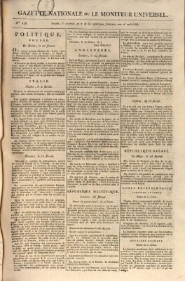 Gazette nationale, ou le moniteur universel (Le moniteur universel) Samstag 25. Mai 1799