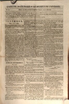 Gazette nationale, ou le moniteur universel (Le moniteur universel) Donnerstag 2. Januar 1800