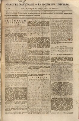 Gazette nationale, ou le moniteur universel (Le moniteur universel) Donnerstag 8. Mai 1800