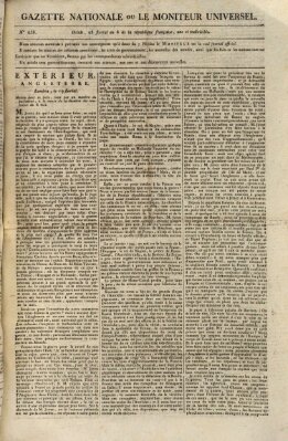 Gazette nationale, ou le moniteur universel (Le moniteur universel) Sonntag 18. Mai 1800