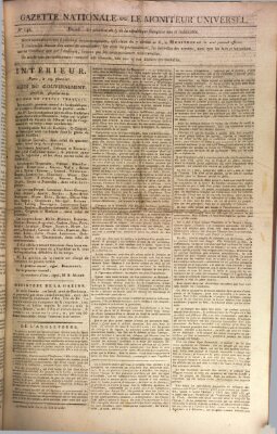 Gazette nationale, ou le moniteur universel (Le moniteur universel) Montag 9. Februar 1801