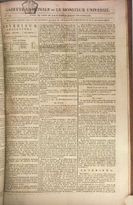 Gazette nationale, ou le moniteur universel (Le moniteur universel) Freitag 20. März 1801