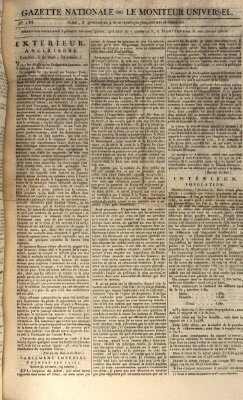 Gazette nationale, ou le moniteur universel (Le moniteur universel) Sonntag 29. März 1801