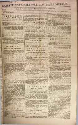 Gazette nationale, ou le moniteur universel (Le moniteur universel) Montag 31. August 1801