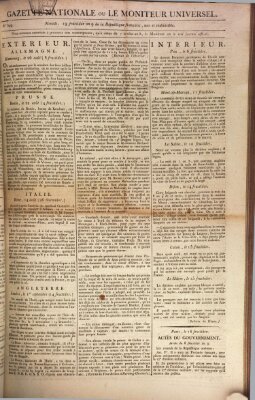 Gazette nationale, ou le moniteur universel (Le moniteur universel) Sonntag 6. September 1801