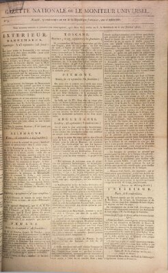 Gazette nationale, ou le moniteur universel (Le moniteur universel) Donnerstag 1. Oktober 1801