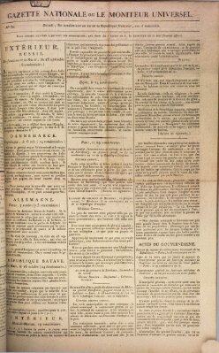 Gazette nationale, ou le moniteur universel (Le moniteur universel) Donnerstag 22. Oktober 1801