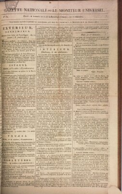 Gazette nationale, ou le moniteur universel (Le moniteur universel) Samstag 24. Oktober 1801