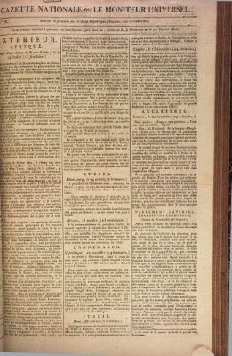 Gazette nationale, ou le moniteur universel (Le moniteur universel) Freitag 27. November 1801