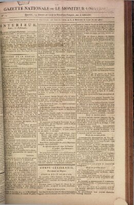 Gazette nationale, ou le moniteur universel (Le moniteur universel) Samstag 5. Dezember 1801