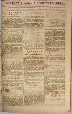 Gazette nationale, ou le moniteur universel (Le moniteur universel) Sonntag 13. Dezember 1801