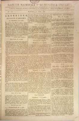 Gazette nationale, ou le moniteur universel (Le moniteur universel) Dienstag 22. Juli 1806