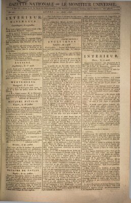 Gazette nationale, ou le moniteur universel (Le moniteur universel) Montag 11. August 1806