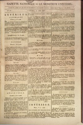 Gazette nationale, ou le moniteur universel (Le moniteur universel) Donnerstag 21. August 1806