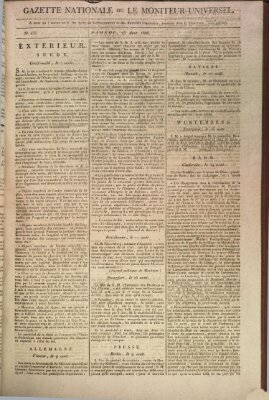 Gazette nationale, ou le moniteur universel (Le moniteur universel) Montag 25. August 1806