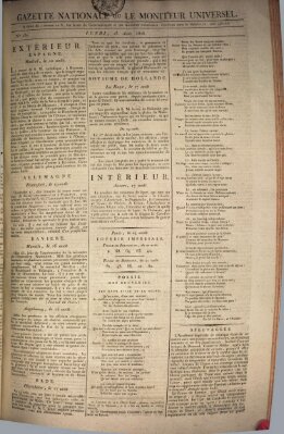 Gazette nationale, ou le moniteur universel (Le moniteur universel) Montag 25. August 1806